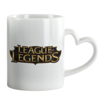 League of Legends LoL, Κούπα καρδιά χερούλι λευκή, κεραμική, 330ml