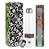 Easter candle, metallic white thermos bottle (500ml) & aromatic flat candle (30cm) (GRAY)