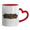Mug heart red handle, ceramic, 330ml