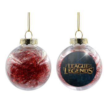 League of Legends LoL, Χριστουγεννιάτικη μπάλα δένδρου διάφανη με κόκκινο γέμισμα 8cm