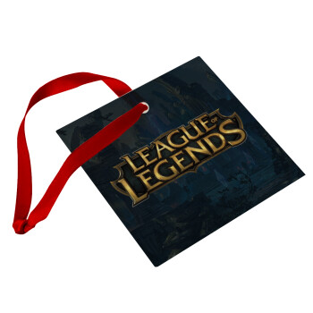 League of Legends LoL, Χριστουγεννιάτικο στολίδι γυάλινο τετράγωνο 9x9cm