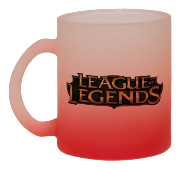 League of Legends LoL — Κούπα γυάλινη δίχρωμη με βάση το κόκκινο ματ, 330ml