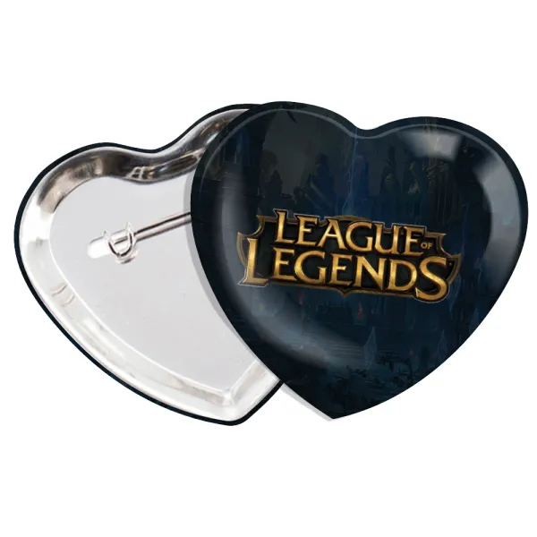 League of Legends LoL — Heart pin badge (57x52mm)