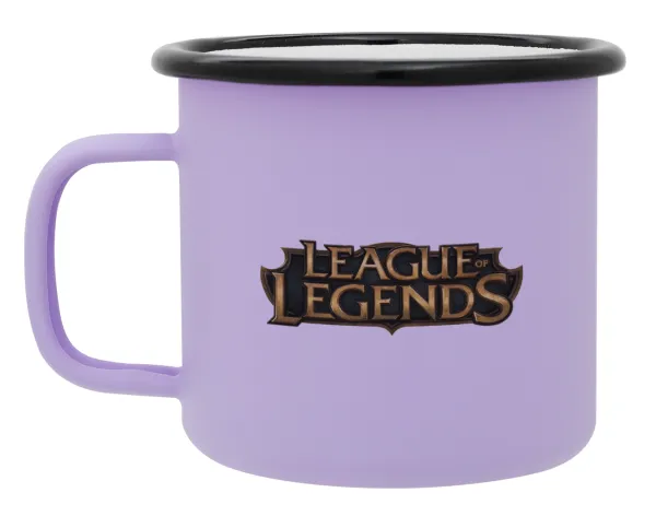 League of Legends LoL — Metal enamel mug, matte light pastel purple, 360ml