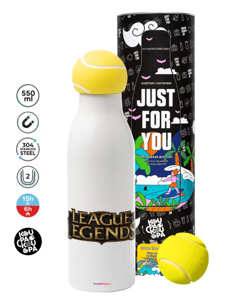 League of Legends LoL — Tennis ball Metal mug thermos White, double wall, 550ml