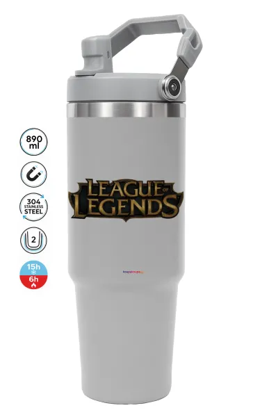 League of Legends LoL — GREY Travel Tumbler with Handle 890ml