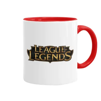 League of Legends LoL, Κούπα χρωματιστή κόκκινη, κεραμική, 330ml