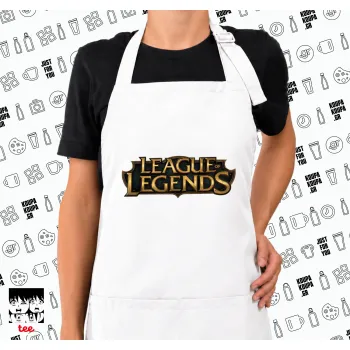 League of Legends LoL, Ποδιά μακριά Σεφ ολόσωμη με τσέπες white (ΕΝΗΛΙΚΩΝ)
