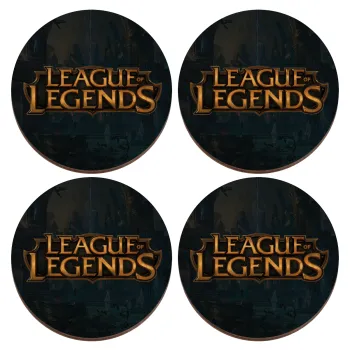 League of Legends LoL, ΣΕΤ x4 Σουβέρ ξύλινα στρογγυλά plywood (9cm)