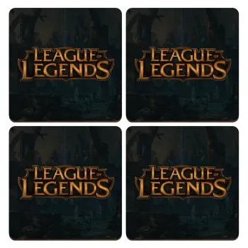 League of Legends LoL, ΣΕΤ x4 Σουβέρ ξύλινα τετράγωνα plywood (9cm)