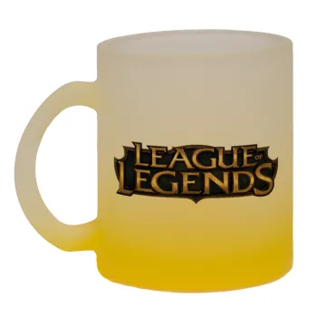 League of Legends LoL, Κούπα γυάλινη δίχρωμη με βάση το κίτρινο ματ, 330ml
