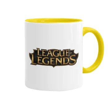 League of Legends LoL, Κούπα χρωματιστή κίτρινη, κεραμική, 330ml
