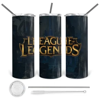 League of Legends LoL, Tumbler stainless steel 600ml, with metal straw & cleaning brush