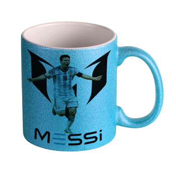 Leo Messi, Κούπα Σιέλ Glitter που γυαλίζει, κεραμική, 330ml
