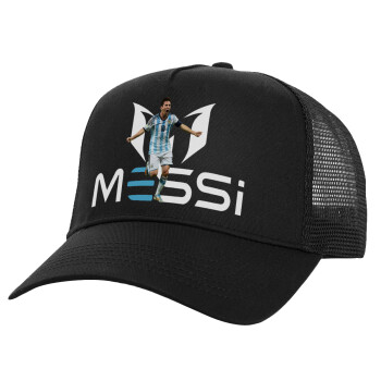 Λιονέλ Μέσι, Leo Messi, Καπέλο Ενηλίκων Structured Trucker, με Δίχτυ, Μαύρο (100% ΒΑΜΒΑΚΕΡΟ, ΕΝΗΛΙΚΩΝ, UNISEX, ONE SIZE)