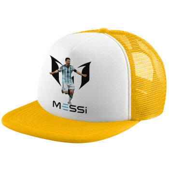 Leo Messi, Καπέλο Soft Trucker με Δίχτυ Κίτρινο/White 