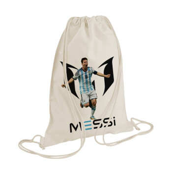 Leo Messi, Τσάντα πλάτης πουγκί GYMBAG natural (28x40cm)