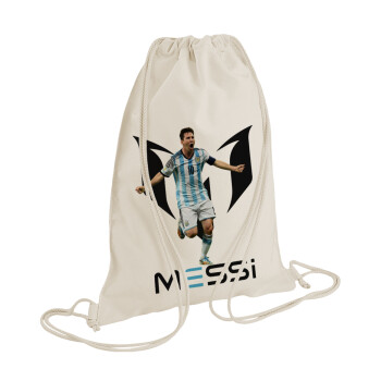 Lionel Messi, Backpack bag GYMBAG natural (28x40cm)
