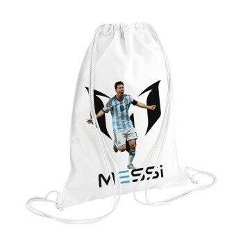 Leo Messi, Τσάντα πλάτης πουγκί GYMBAG λευκή (28x40cm)