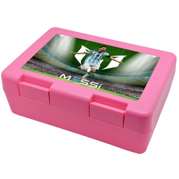 Leo Messi, Children's cookie container PINK 185x128x65mm (BPA free plastic)