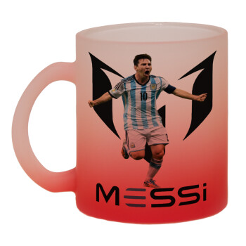 Leo Messi, Κούπα γυάλινη δίχρωμη με βάση το κόκκινο ματ, 330ml