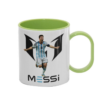 Leo Messi, Κούπα (πλαστική) (BPA-FREE) Polymer Πράσινη για παιδιά, 330ml