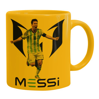 Leo Messi, Ceramic coffee mug yellow, 330ml (1pcs)