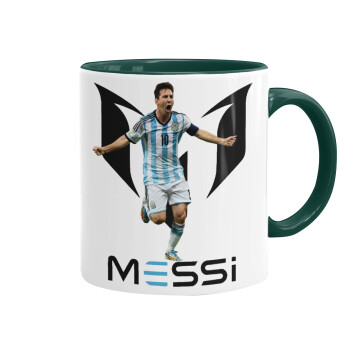 Leo Messi, Mug colored green, ceramic, 330ml