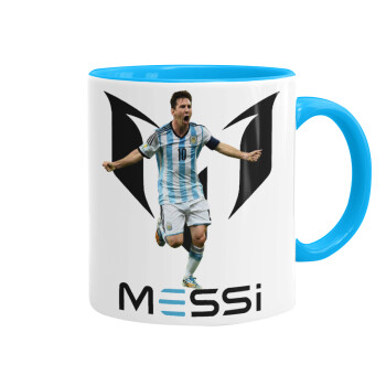 Leo Messi, Mug colored light blue, ceramic, 330ml