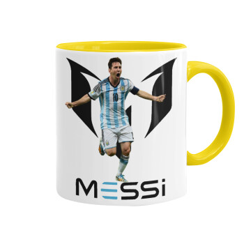 Leo Messi, Κούπα χρωματιστή κίτρινη, κεραμική, 330ml