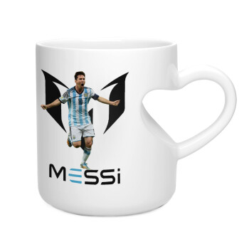 Leo Messi, Κούπα καρδιά λευκή, κεραμική, 330ml