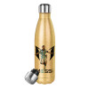 Μεταλλικό παγούρι θερμός Glitter χρυσό (Stainless steel), διπλού τοιχώματος, 500ml