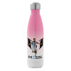 Μεταλλικό παγούρι θερμός Ροζ/Λευκό (Stainless steel), διπλού τοιχώματος, 500ml