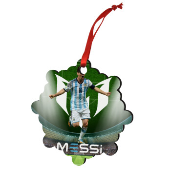 Lionel Messi, Christmas ornament snowflake wooden 7.5cm