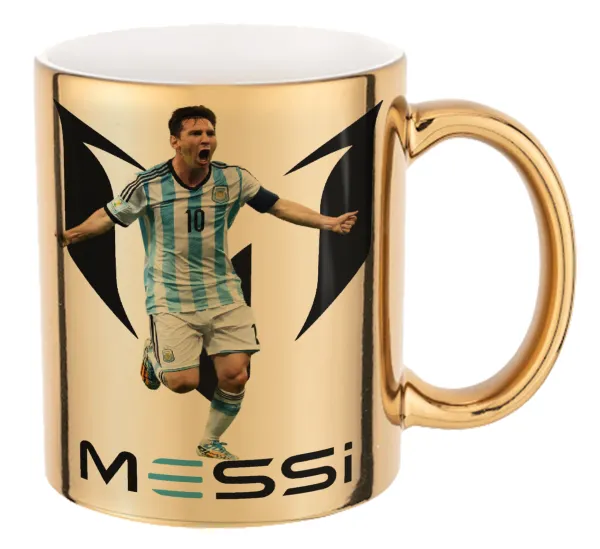 Lionel Messi — Mug ceramic, gold mirror, 330ml
