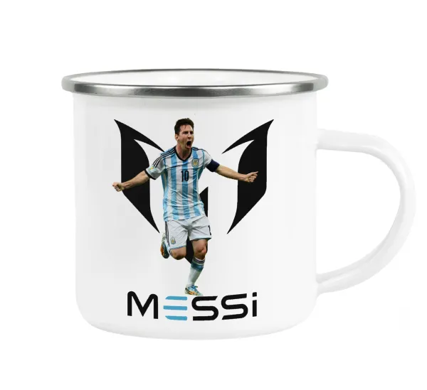 Lionel Messi — Metallic enamel cup white 360ml