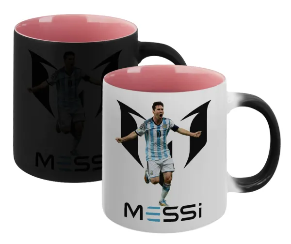 Lionel Messi — Magic mug with pink interior, ceramic, 330ml, changes colour with hot drinks