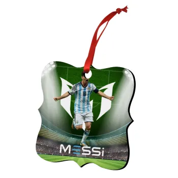 Lionel Messi, Christmas ornament polygon wooden 7.5cm