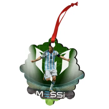 Lionel Messi, Christmas ornament snowflake wooden 7.5cm