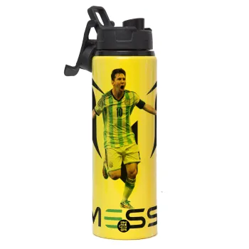 Lionel Messi, Metallic water bottle with safety lid, 850ml aluminum