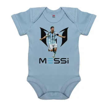 Λιονέλ Μέσι, Leo Messi, Βρεφικό φορμάκι μωρού, 0-18 μηνών, Μπλε, 100% Organic Cotton, κοντομάνικο