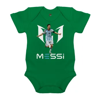 Λιονέλ Μέσι, Leo Messi, Βρεφικό φορμάκι μωρού, ΠΡΑΣΙΝΟ, 100% Organic Cotton, κοντομάνικο