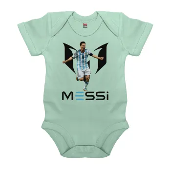 Λιονέλ Μέσι, Leo Messi, Βρεφικό φορμάκι μωρού, 0-18 μηνών, mint (Μέντα), 100% Organic Cotton, κοντομάνικο