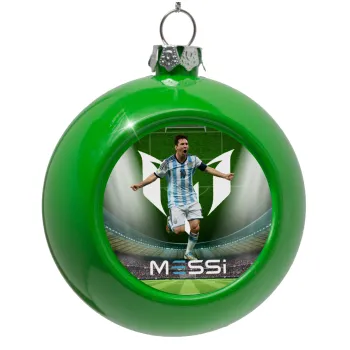 Lionel Messi, Green Christmas tree ornament bauble 8cm