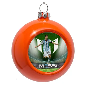 Λιονέλ Μέσι, Leo Messi, Στολίδι Χριστουγεννιάτικη μπάλα δένδρου Πορτοκαλί 8cm