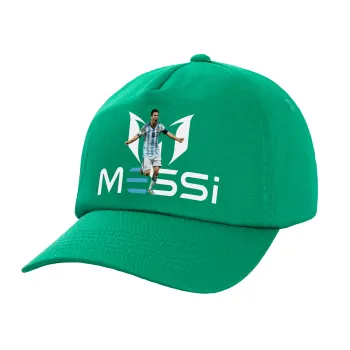 Lionel Messi, Children's Baseball Cap, 100% Cotton Twill, Green (COTTON, CHILDREN'S, UNISEX, ONE SIZE)