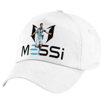 Λιονέλ Μέσι, Leo Messi, Καπέλο παιδικό Baseball, 100% Βαμβακερό Twill, Λευκό (ΒΑΜΒΑΚΕΡΟ, ΠΑΙΔΙΚΟ, UNISEX, ONE SIZE)