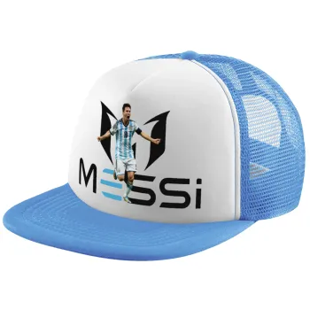 Lionel Messi, Child's Soft Trucker Hat with Blue/White Mesh (POLYESTER, CHILD, ONE SIZE)