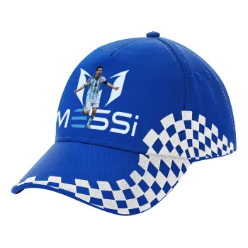 Λιονέλ Μέσι, Leo Messi, Καπέλο Ενηλίκων Ultimate ΜΠΛΕ RACING, (100% ΒΑΜΒΑΚΕΡΟ DRILL, ΕΝΗΛΙΚΩΝ, UNISEX, ONE SIZE)