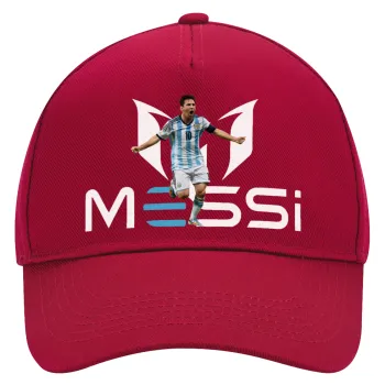 Lionel Messi, Adult Ultimate Hat RED, (100% COTTON DRILL, ADULT, UNISEX, ONE SIZE)